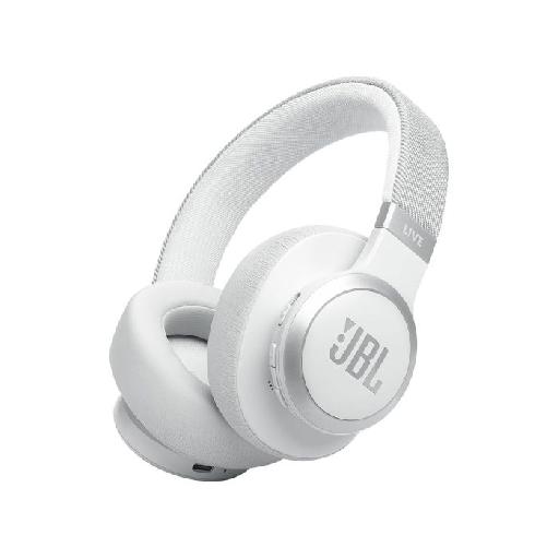 JBL Live 770NC Wireless Over-Ear Headphones – White, Bluetooth V5.3, 65-Hour Battery, True Adaptive Noise Cancelling