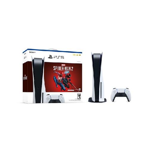 PlayStation 5 (PS5) Standard Console 825GB – White | Spider-Man 2 Bundle, DualSense Controller
