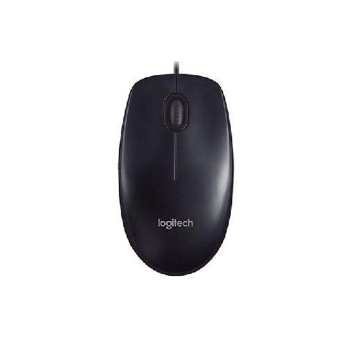 Logitech M90 Corded Mouse – Black, Wired USB, Optical Tracking