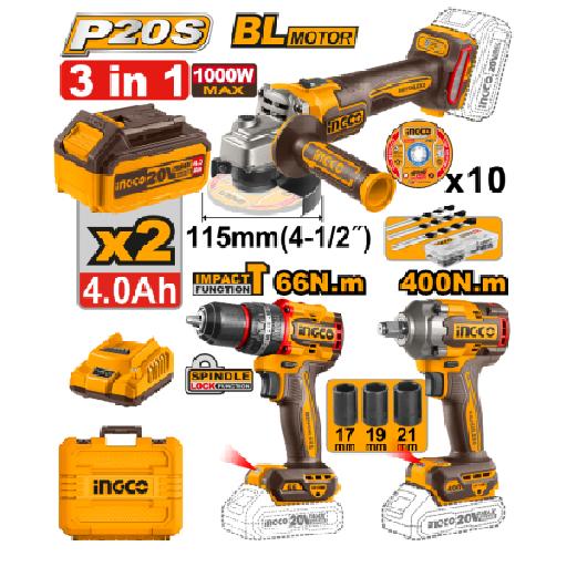 Heimwerker Ghana – Cordless Brushless 3PCs Combo Kit – COSLI241291
