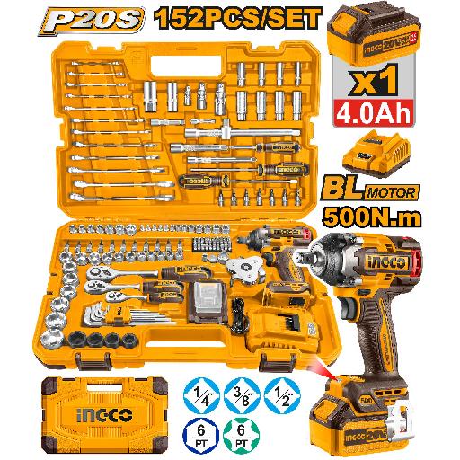 Heimwerker Ghana – 152PCS Tool Set with Lithium-Ion Cordless Impact Wrench – HKTHP31521