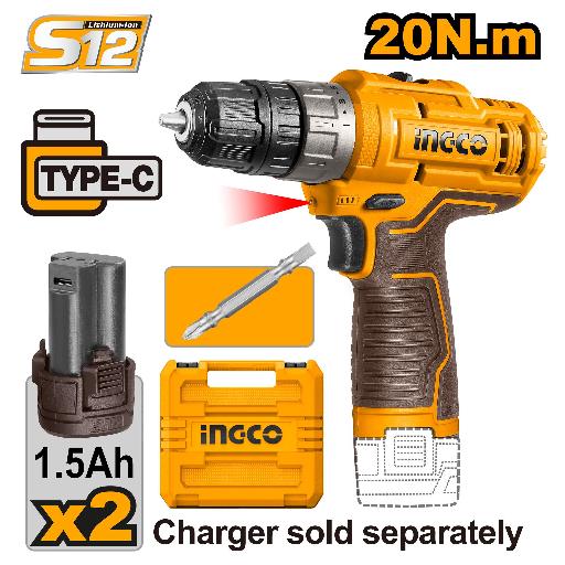 Heimwerker Ghana – 12V Lithium-Ion Cordless Drill with 2 Batteries & USB-C Charging – CDLI12202