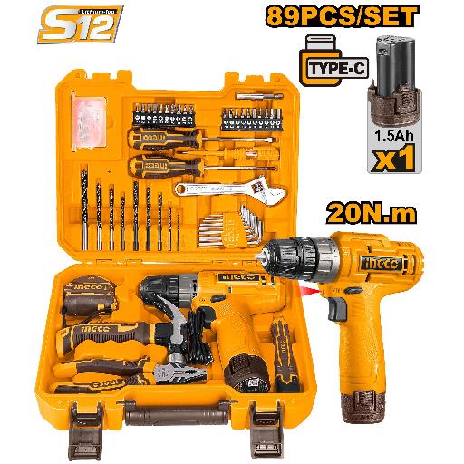 Heimwerker Ghana – 89 Pieces Tools Set with 12V Cordless Drill – HKTHP10891