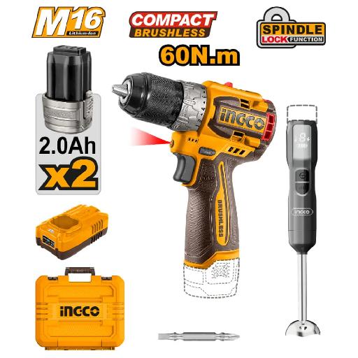 Heimwerker Ghana – Ingco 16V Lithium-Ion Cordless Drill & Hand Blender Combo Kit – CKLI1628