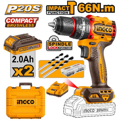 Heimwerker Ghana – 66Nm Compact Brushless Cordless Impact Drill – CIDLI20668