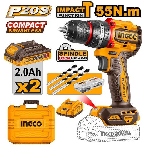 Heimwerker Ghana – 55Nm Compact Brushless Cordless Impact Drill – CIDLI20558