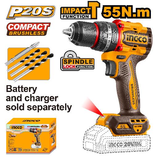 Heimwerker Ghana – 55Nm Compact Brushless Cordless Impact Drill – CIDLI205581