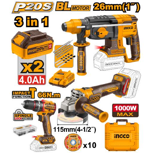 Heimwerker Ghana – Cordless Brushless 3PCs Combo Kit – COSLI241198