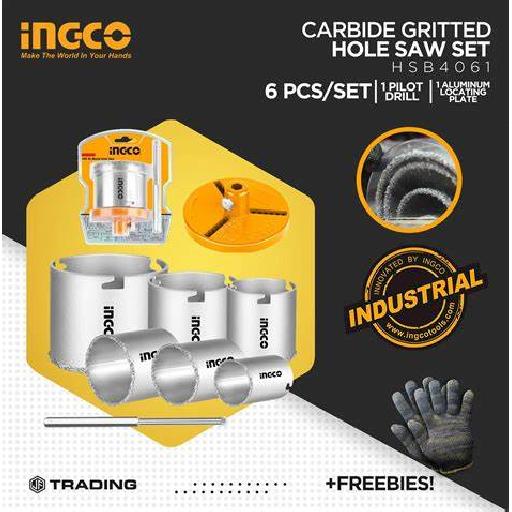 Carbide Gritted TCT Hole Saw Set with Aluminum Locating Plate – HSB4061