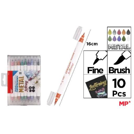 Dual Brush Marker – 10-Pack Acrylic Paint Pens with Dual Tips