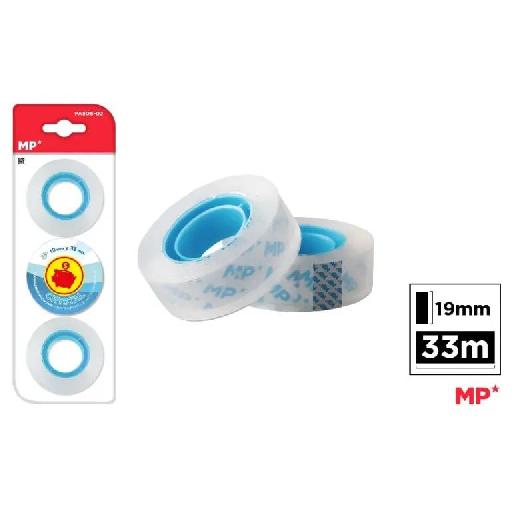 MP Cello Tape – 3-Pack Clear Adhesive Tape (19mm x 33m)