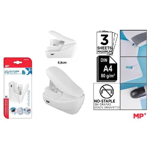 MP No Staple Stapler – Stapleless Paper Fastener (Punch & Tuck Design)