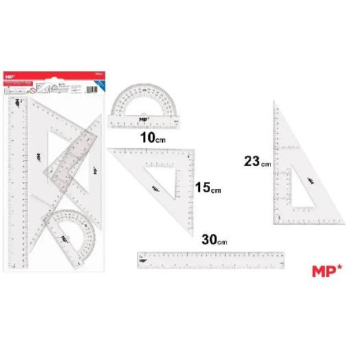 Sets Square – 4-Piece Geometry Ruler Set with Protractor and Triangle Rulers