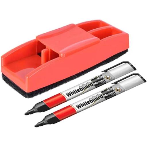 Plaster Duster – Non-Magnetic Whiteboard Duster with 2 Markers (Pack of 1)