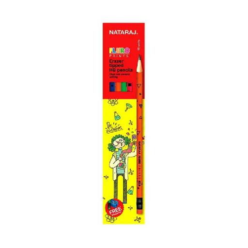 Nataraj Pencil with Rubber – HB Grade Pencils for Smooth and Precise Writing