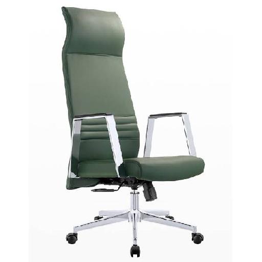 ZITA Highback Chair Olive Green Chrome Base Executive Office Chair with Ergonomic Back Support High-Density Foam Seat D28kg/m³ Comfortable Seating for Manager Desk Meeting Room 132cm Height
