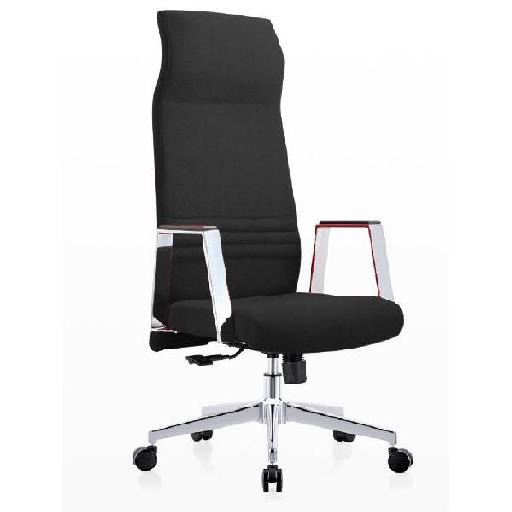 ZITA Highback Chair Black Chrome Base Executive Office Chair with Ergonomic Back Support High-Density Foam Seat D28kg/m³ Comfortable Seating for Manager Desk Meeting Room 132cm Height