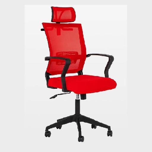 VIEW Office Chair Red Polyamide and Metal Frame with Polypropylene Back Ergonomic Desk Chair for Home Office Study Room Comfortable Seating Modern Design 123cm Height