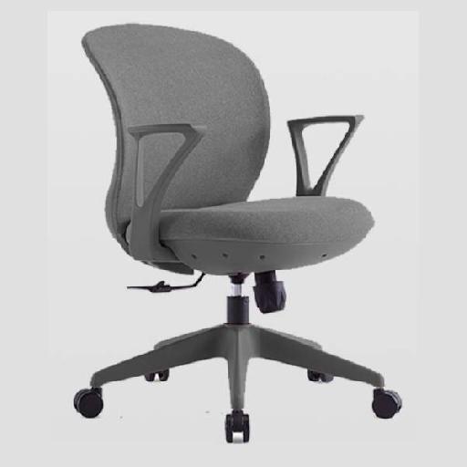 Kitea | CHARMY Office Chair Gray Fabric Upholstery with Metal Frame Ergonomic Desk Chair with High-Density Foam Seat D28kg/m³ for Home Office Study Room Comfortable Seating 83cm Height