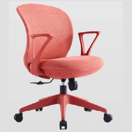 CHARMY Office Chair Red Fabric Upholstery with Metal Frame Ergonomic Desk Chair with High-Density Foam Seat D28kg/m³ for Home Office Study Room Comfortable Seating 83cm Height