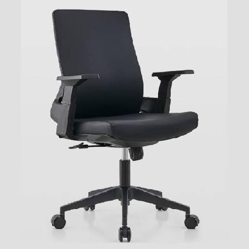 BARI Office Chair Black Polypropylene Frame Ergonomic Desk Chair with High-Density Foam Seat D28kg/m³ Comfortable Office Seating for Home or Workspace 106cm Height
