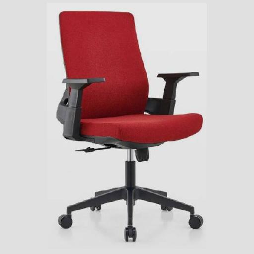 BARI Office Chair Red Polypropylene Frame Ergonomic Desk Chair with High-Density Foam Seat D28kg/m³ Comfortable Office Seating for Home Study or Workspace 106cm Height