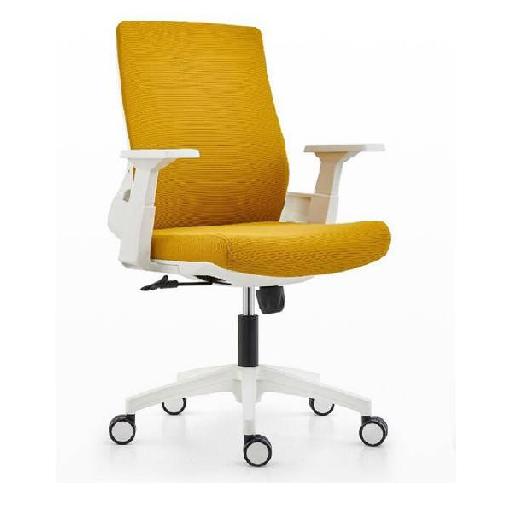 BARI Office Chair Yellow Polypropylene Frame Ergonomic Desk Chair with High-Density Foam Seat D28kg/m³ Comfortable Office Seating for Home Study or Workspace 106cm Height