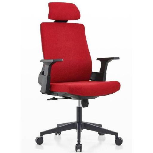 BARI Highback Chair Red Polypropylene Frame Ergonomic Office Chair with High-Density Foam Seat D28kg/m³ Supportive Backrest Comfortable Seating for Home Office or Study Room 124cm Height