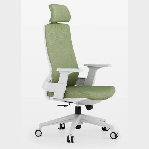 BARI Highback Chair Green Polypropylene Frame Ergonomic Office Chair with High-Density Foam Seat and Back D28kg/m³ Comfortable Tall Backrest for Home Office or Study Room 124cm Height