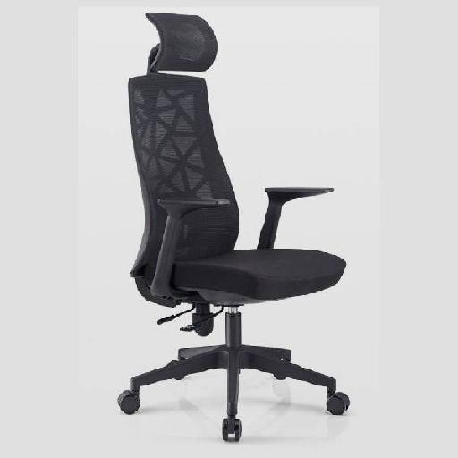 BEIRUT Highback Chair Black Polypropylene Frame Ergonomic Office Chair with High-Density Foam Seat D28kg/m³ Comfortable Tall Backrest for Home Office, Study, or Workspace 127cm Height