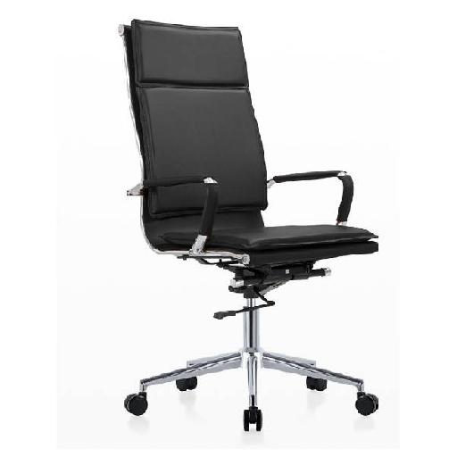 FUNCTION Highback Chair Black Polyurethane Frame Ergonomic Office Chair with High Resilience Foam Seat Comfortable Supportive Design for Home and Office 59cm Height