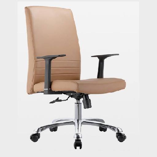 SMOOTH Midback Chair Brown Fabric Upholstery Ergonomic Office Chair with High Resilience Foam Comfortable Mid Back Design for Home Office, Study, or Workspace 59cm Height