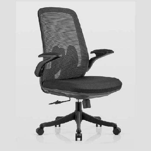 4TASK Midback Chair Black Fabric Office Chair with Ergonomic Design and High Resilience Foam Comfortable 100% Polyester Upholstery for Home Office, Study Desk, or Workspace 107cm Height