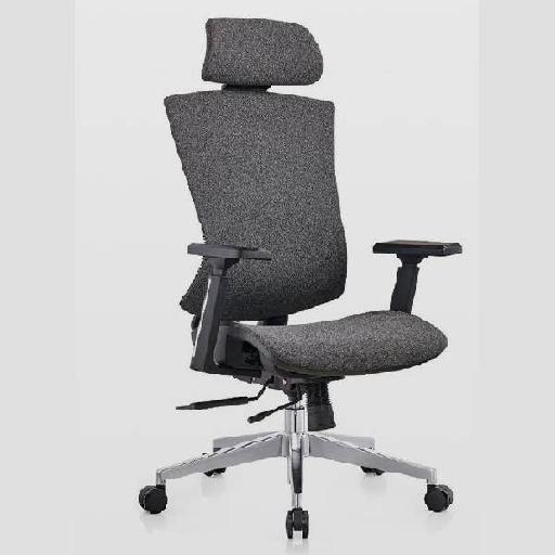 KAZAN Highback Chair Grey Executive Office Chair with Ergonomic Tall Back, High Resilience Foam Cushioning, Polywood Seat Base Comfortable Supportive Seating for Office or Home Workspace 126cm Height
