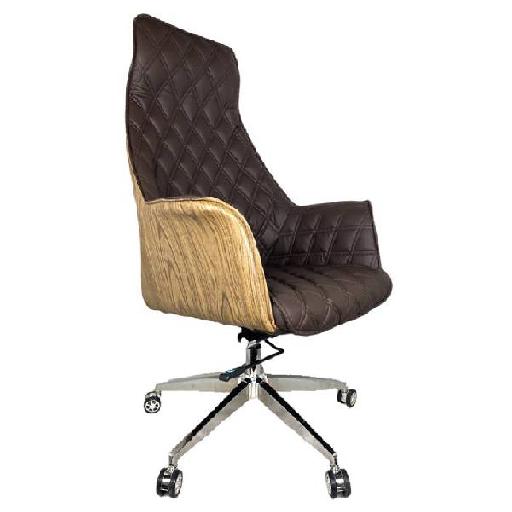KEBEROS Chair Brown Modern Lounge Chair with High Resilience Foam Cushion, Polyurethane Structure Comfortable Accent Chair for Living Room, Office, or Waiting Area 129cm Height