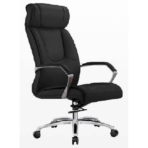 BOSS Armchair Black Upholstered Lounge Chair with High Resilience Foam Cushion, Polyurethane Covering Comfortable Accent Chair for Living Room, Office, or Waiting Area 122cm Height