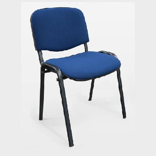 ISO Armchair Blue Compact Lounge Chair with High Resilience Foam Cushion, Pixel Fabric Upholstery Comfortable Visitor or Accent Chair for Office, Home, or Waiting Area 83.5cm Height