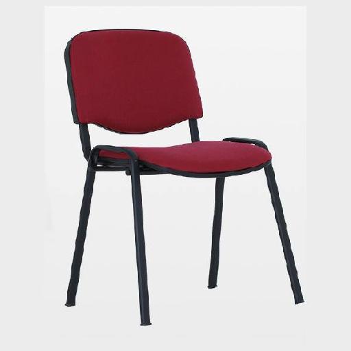 ISO Armchair Bordeaux Compact Lounge Chair with High Resilience Foam, Pixel Fabric Upholstery Comfortable Guest or Accent Chair for Office, Reception, or Living Room 83.5cm Height
