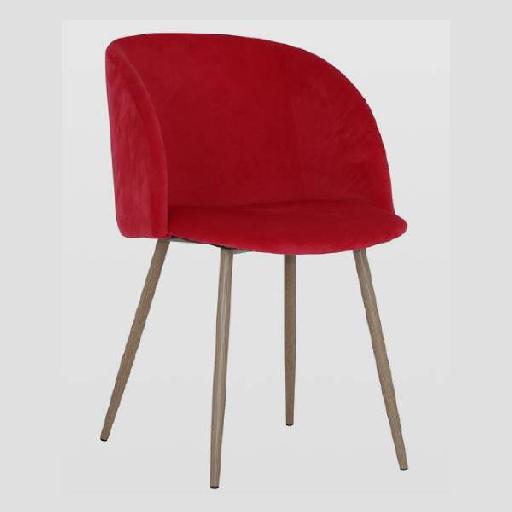 GRENE Armchair Red Velvet Accent Chair with High Resilience Foam Cushion Modern Compact Lounge Chair for Living Room, Office, or Reception Area 81cm Height