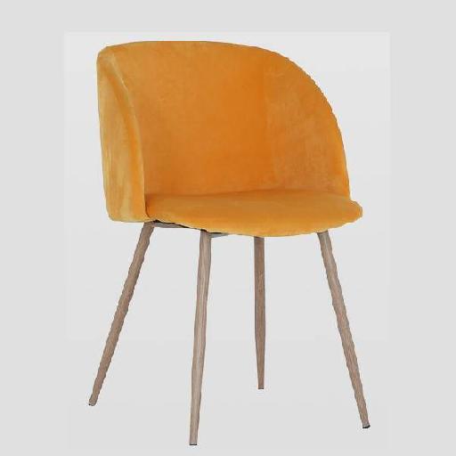 GRENE Armchair Yellow Velvet Accent Chair with High Resilience Foam Cushion Compact Modern Lounge Chair for Living Room, Bedroom, Office, or Reception Area 81cm Height