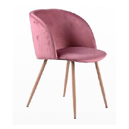 GRENE Armchair Pink Velvet Accent Chair with High Resilience Foam Cushion Compact Lounge Chair for Living Room, Bedroom, Office, or Reception Area 81cm Height