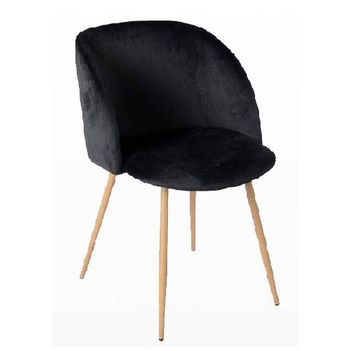 GRENE Armchair Black Velvet Accent Chair with High Resilience Foam Cushion Compact Modern Lounge Chair for Living Room, Office, Bedroom, or Reception Area 81cm Height