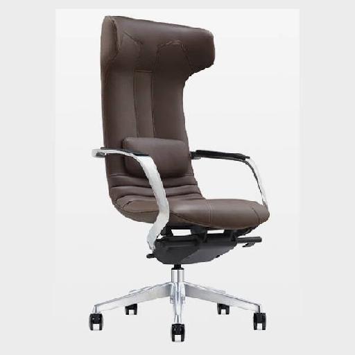 DOLPHIN Armchair PRESIDENT Brown Genuine Leather Executive Office Chair with High Resilience Foam Cushion Ergonomic High Back Armchair for Office or Boardroom 130cm Height in Accra