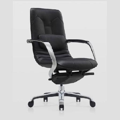DOLPHIN Armchair SENATOR Black Genuine Leather Executive Office Chair with High Resilience Foam Ergonomic High Back Armchair for Office, Conference Room, or Home Study – 130cm Height