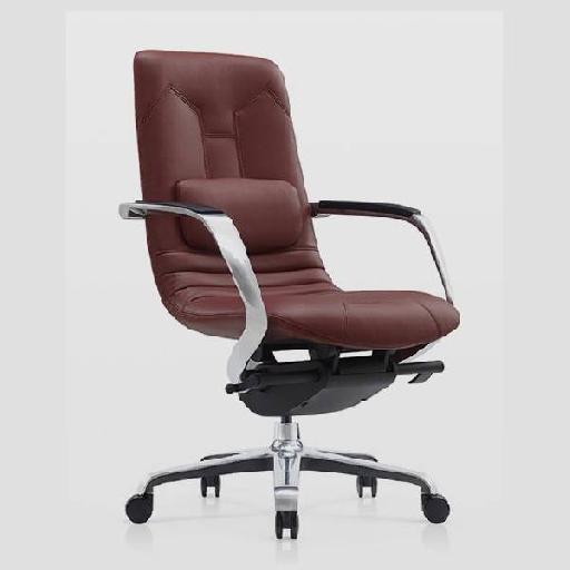 DOLPHIN Armchair SENATOR Bordeaux Genuine Leather Executive Office Chair with High Resilience Foam Ergonomic High Back Armchair for Office, Conference Room, or Home Study – 130cm Height