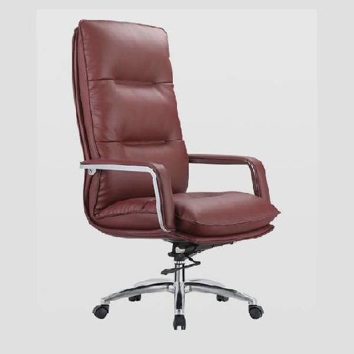 BOYU Armchair PRESIDENT Brown Polyurethane Executive Office Chair with High Resilience Foam Ergonomic High Back Armchair for Office, Conference Room, or Home Study – 132cm Height in Accra