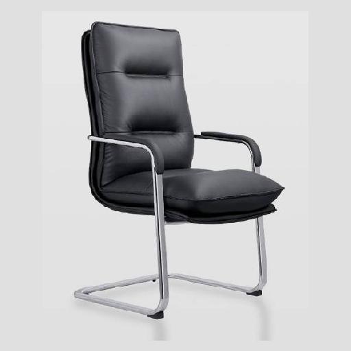 BOYU Armchair VISITOR Black Polyurethane Visitor Chair with High Resilience Foam Comfortable Seating Ergonomic Design for Office, Reception, or Meeting Room – 110cm Height