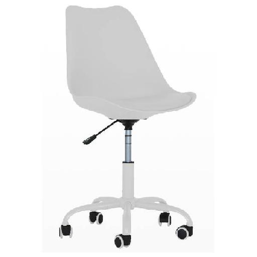 BLOKHUS Chair White Polyester Armchair with High Resilience Foam Minimalist Accent Chair for Living Room, Bedroom, or Office – 92cm Height