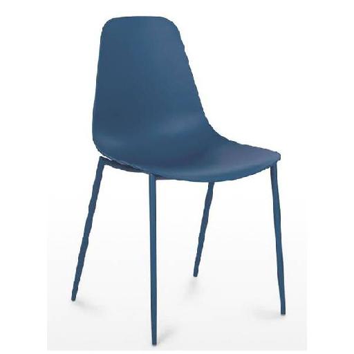 SHIRLEY Armchair Dark Blue Polyester Fabric Upholstered Chair with High Resilience Foam Compact and Comfortable Accent Seating for Living Room, Bedroom, or Office – 48.5cm Height