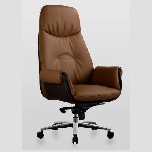 ORCUS Armchair Brown Polyurethane Upholstered Chair with High Resilience Foam – Tall Back, Comfortable and Supportive Seating for Living Room, Office, or Lounge – 106cm Height in Accra